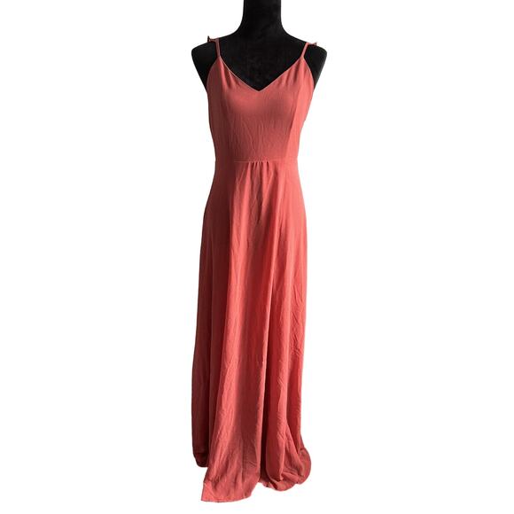 Lulu's Dresses & Skirts - Lulu’s Meteoric Rise Maxi Dress Size Medium Button Detail Back Rusty Rose